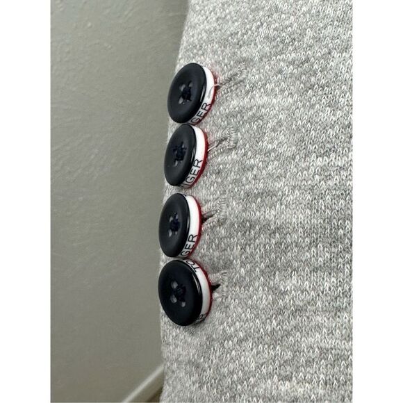 Tommy Hilfiger Women’s Grey Elbow-Patch Button-Cuff Blazer Size 12 - Picture 6 of 15